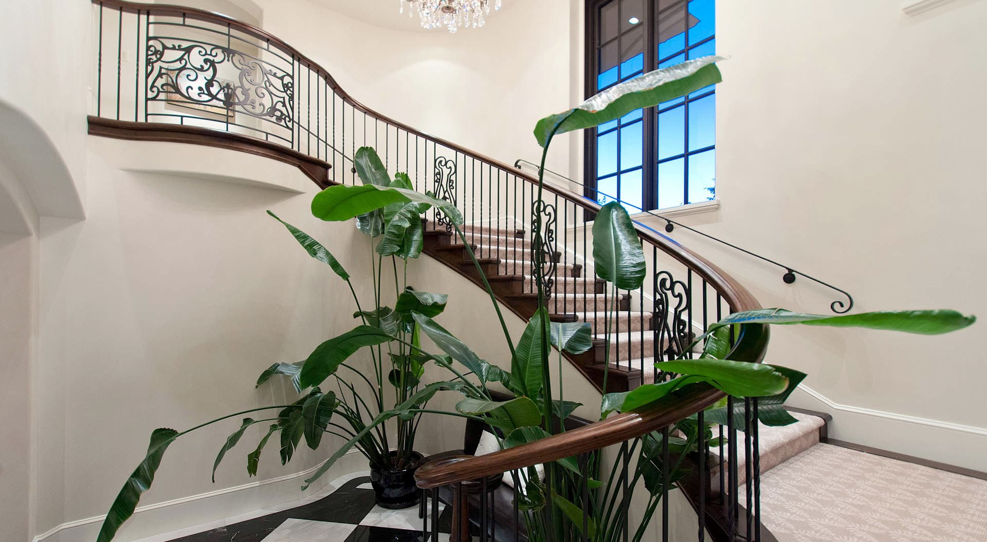 Curved staircase interior
