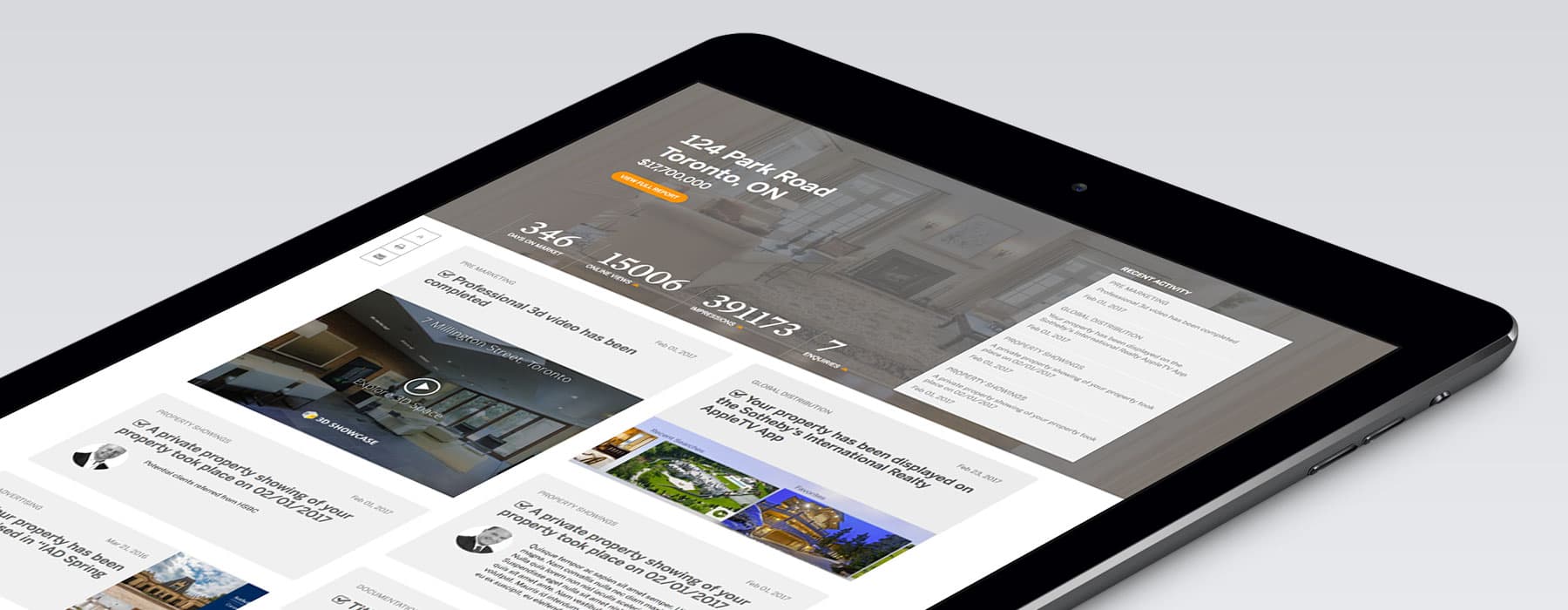 Property marketing activity report and analytics