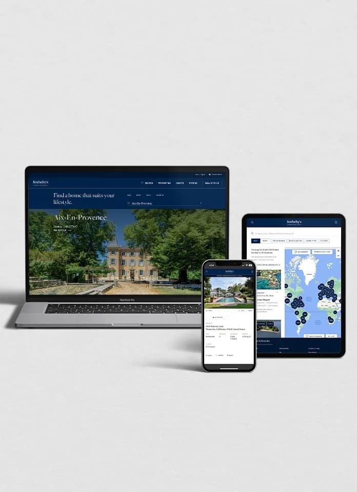 Sotheby's International Realty website on laptop, tablet and mobile